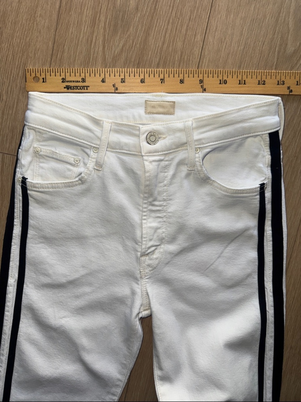 MOTHER The Insider Crop Step Fray Whipping The Racer Size 26 - Picture 12 of 14